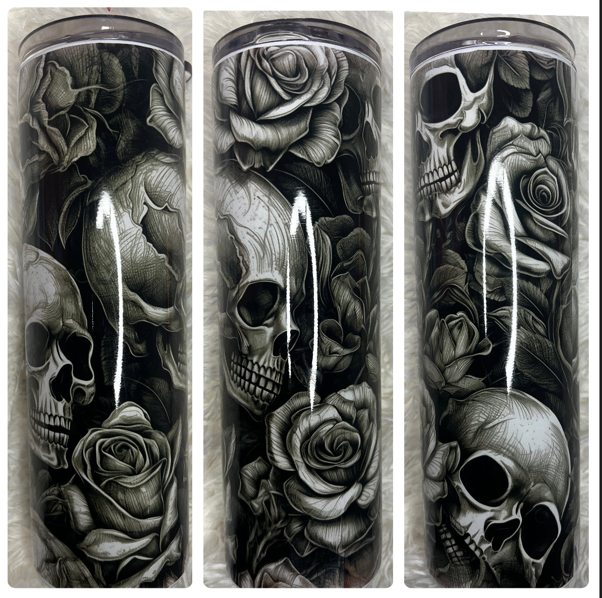 Skull and Roses tumbler