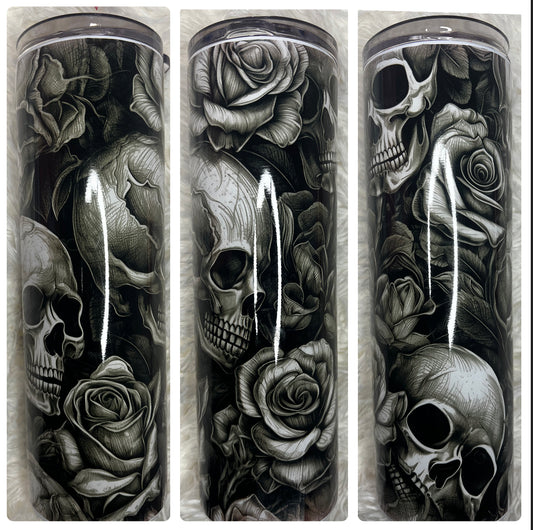 Skull and Roses tumbler