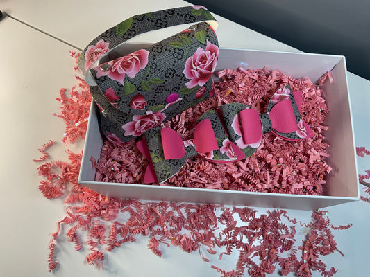 Designer2 purse and hair bow set