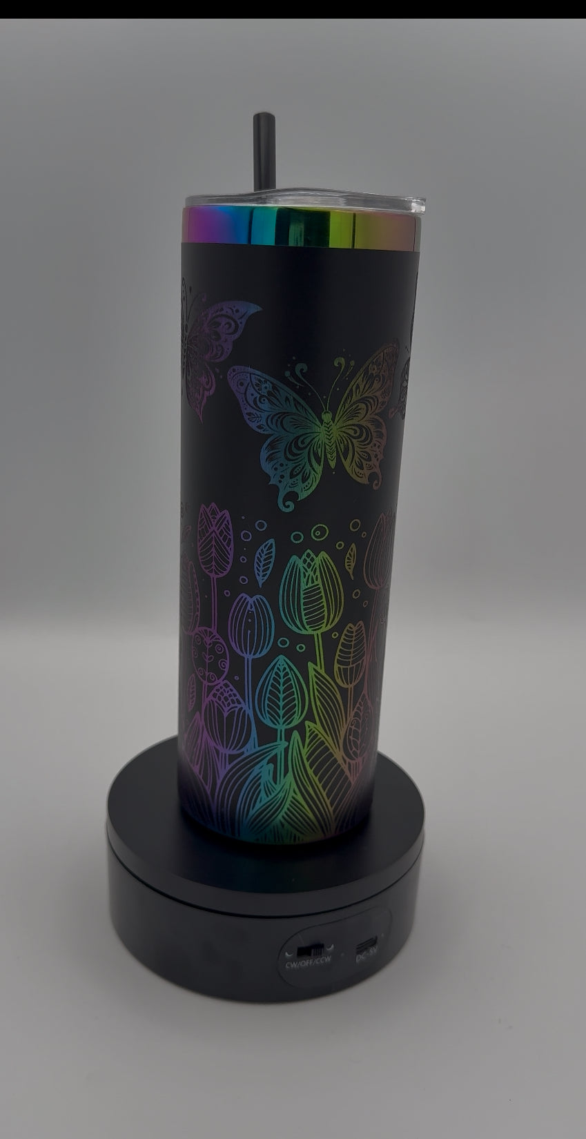 Rainbow-plated Butterfly Tumbler