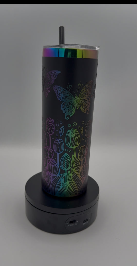 Rainbow-plated Butterfly Tumbler